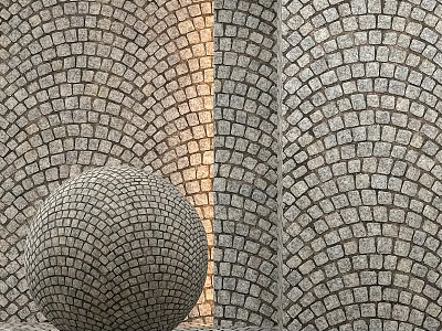 Intricate Curved Stone Wall Construction Components With Spherical Design Elements 3d model