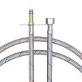 Bathroom Accessories SUS 304 Stainless Steel Braided Hoses With Metal Fittings