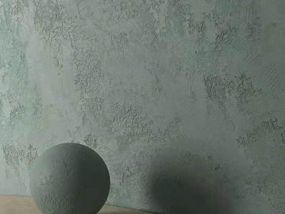 Decorative Gray Spherical Component On Light Green Textured Wall Surface 3d model