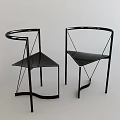 Modern Single Chair Interior Design With Black Frame Transparent Seat And Geometric Lines