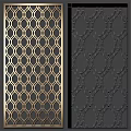 Intricate Laser Cut Metal Wall Decor With Gold Floral And Geometric Patterns