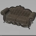 Classic Ornate Sofa With Carved Wooden Frame And Soft Upholstered Seats