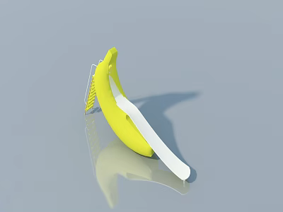 Modern Yellow Swing Door Design With Sleek White Panel And Smooth Surface 3d model