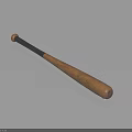 Classic Wooden Baseball Bat With Black Grip Handle On Dark Reflective Background