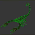 3D Rendered Brown Scorpion with Red Pincers and Curved Tail on Dark Background