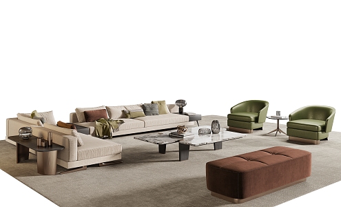 Minotti Milotti Living Room 3d model