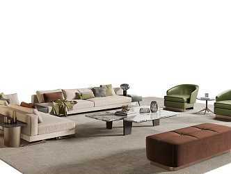 Minotti Milotti Living Room 3d model