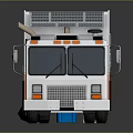 Modern White Garbage Truck With Three Axles And Reflected Surface 3d model