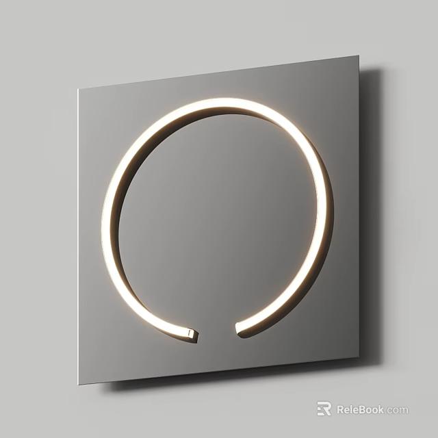 Modern Square Illuminated Mirror With Ring Light Wall Mounted Design 3d model 