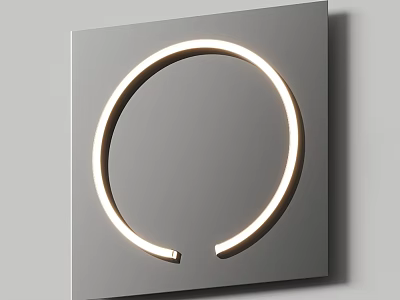 Modern Square Illuminated Mirror With Ring Light Wall Mounted Design 3d model