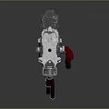 Futuristic Metallic Weapon With Red Accents Scope And Reflective Surface Design 3d model