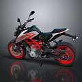 Sport Black Motorcycle With Red Alloy Wheels Streamlined Body And Comfortable Seat