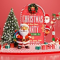 Modern Meichen Christmas Meichen Santa Claus Christmas Tree Shopping Mall Meichen Festival Meichen Online Celebrity Photo Card 3d model