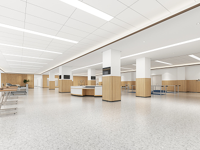 Modern Hospital Hall Hospital Rehabilitation Hall 3d model