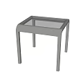 Modern Gray Square Coffee Table With Woven Texture And Sturdy Legs 3d model