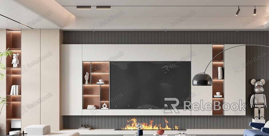 TV background wall background wall TV wall decorative wall TV fireplace model