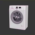 Siemens White Front Loading Washing Machine With Digital Display And Control Panel 3d model