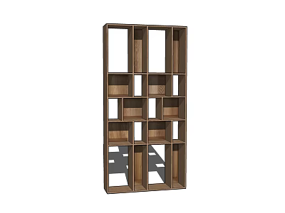 Modern Wooden Bookshelf With Multi Compartment Open Design For Home Storage 3d model
