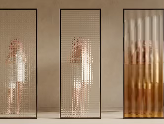 Modern metal art glass screen partition 3d model