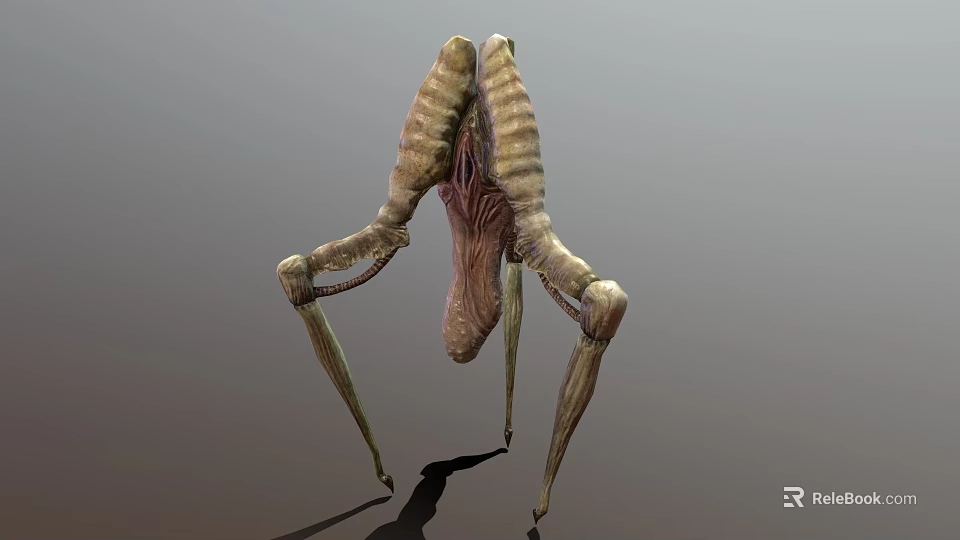 3D Rendered Biomechanical Creature With Segmented Body And Slender Legs 3d model 