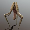 3D Rendered Biomechanical Creature With Segmented Body And Slender Legs
