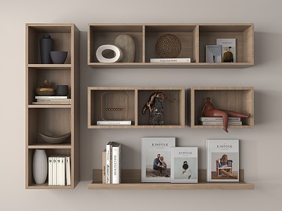 Modern Bookshelf Books Book Decorations model