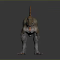 Realistic Spinosaurus Dinosaur With Sail On Back Open Mouth Green Brown Skin Texture Standing