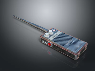 Vintage Handheld Weapon With Long Spike Buttons And Worn Electronic Body 3d model