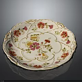 Home Living Essential Elegant Porcelain Plate With Floral Butterfly Patterns And Golden Rim