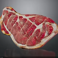Fresh Raw Beef Steak With Red Marbling Texture On Black Background
