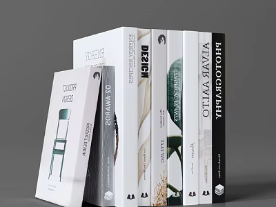 Various Design Photography Lifestyle Books With Modern Elegant Cover Themes Stacked 3d model