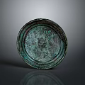 Vintage Round Bronze Decorative Plate With Intricate Ornate Patterns Design