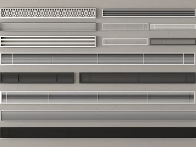 Diverse Modern Air Conditioner Vent Designs With Different Shapes and Materials for Home Interior 3d model