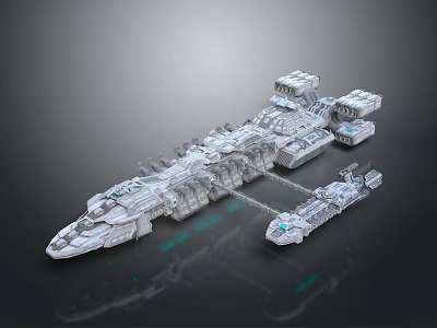 Science fiction spacecraft future warship metal structure sensor industrial design aircraft aircraft 3d model