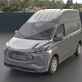 Modern Silver Utility Vehicle Cargo Van Featuring Roof Design And Front Grille
