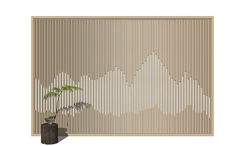 Landscape grille background wall 3d model