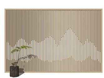 Landscape grille background wall 3d model