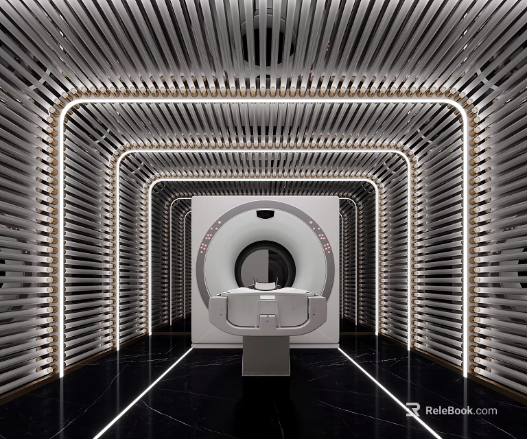 Hospital Outpatient Clinic With Modern CT Scanner And Interior Design 3d model 