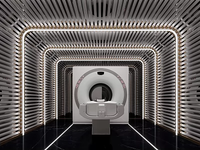 Hospital Outpatient Clinic With Modern CT Scanner And Interior Design 3d model