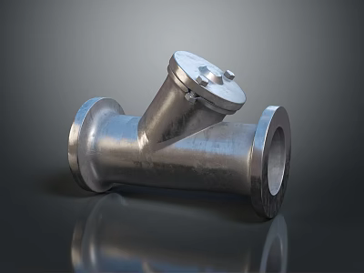 Stainless Steel Y Type Strainer Hardware Tool With Flanged Connections For Industrial Use 3d model