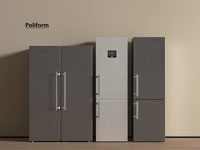 Pelform Modern Refrigerators With Different Door Styles And Sleek Metallic Finish 3d model