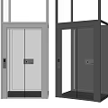 Modern White And Black Elevator Design With Glass Door And Stylish Interior