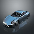 Blue Sports Car With Sleek Modern Design Black Wheels And Reflective Surface