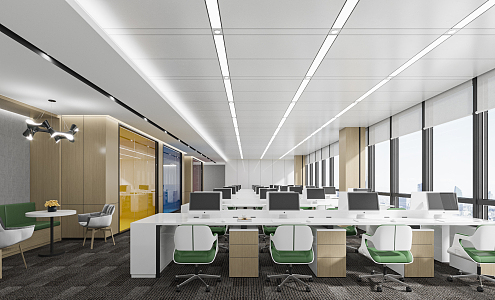 modern public office area open office area 3d model