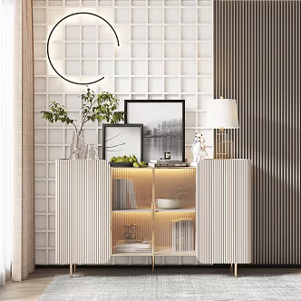 Light Luxury Decorative Cabinet Furnishings Ornaments Vase Sculpture Ornaments 3d model