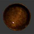 Artisan Hand Carved Wooden Bowl With Natural Brown Finish And Shiny Surface