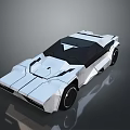 Sleek White Sports Car Featuring Geometric Angular Design In Low Poly 3D Render 3d model
