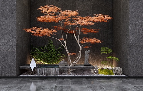 New Chinese style landscape sketch interior landscape 3d model