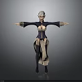 Fantasy Female Character With White Hair And Blue Outfit Standing Pose