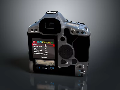 Canon Digital Camera With LCD Screen Display Information Control Buttons And Mode Dial 3d model
